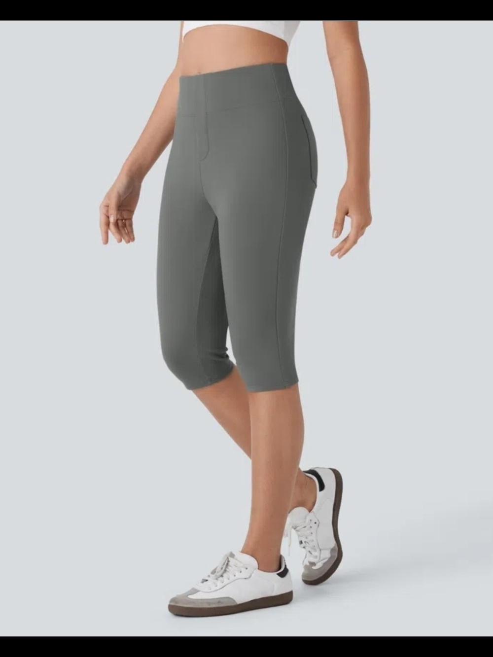 HALARA Gray High-Rise Capri Leggings
